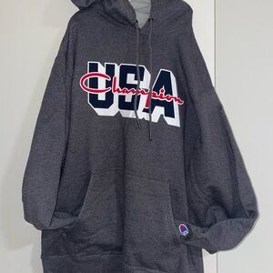 Champion Charcoal USA Graphic Hoodie